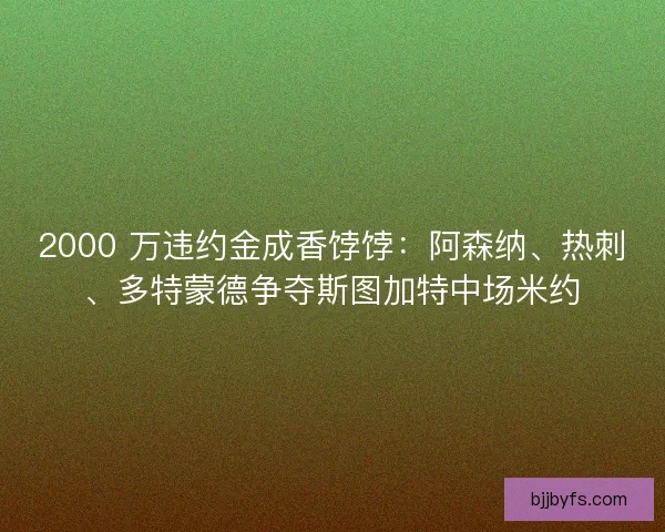 2000 万违约金成香饽饽：阿森纳、热刺、多特蒙德争夺斯图加特中场米约
